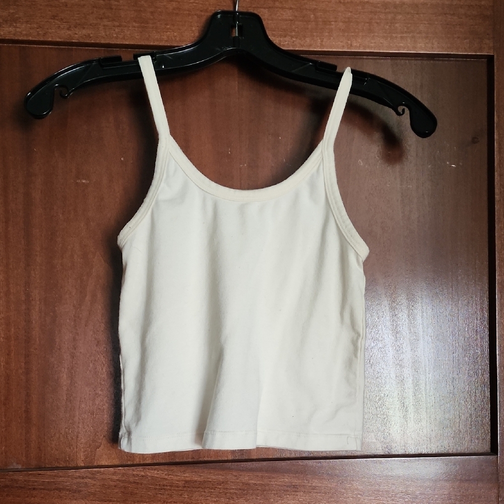 ARQ Cream Sleeveless Fitted Crop Camisole